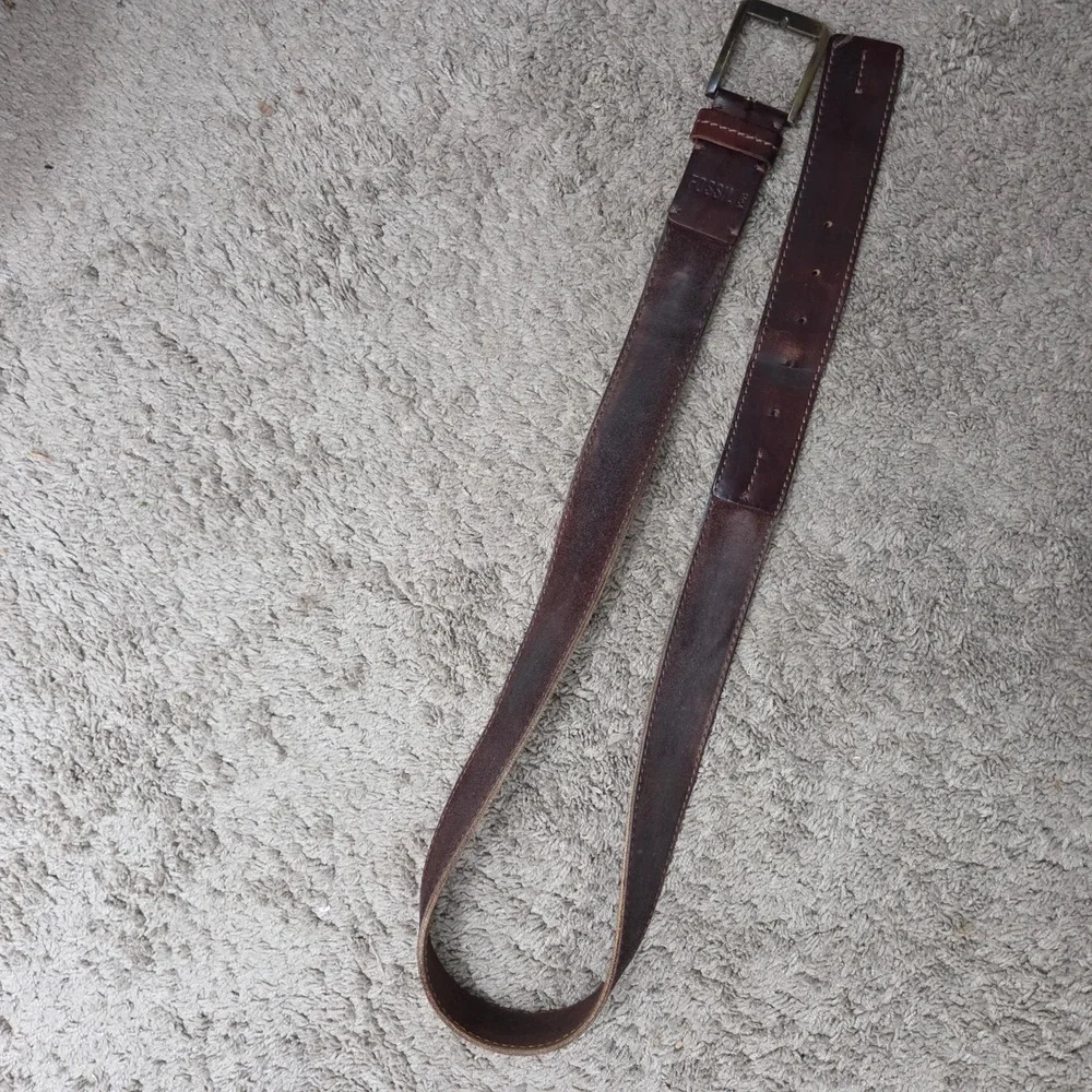 Fossil Leather Belt Mens MB9225201 38 Brown Genuine Leather Vintage Classic